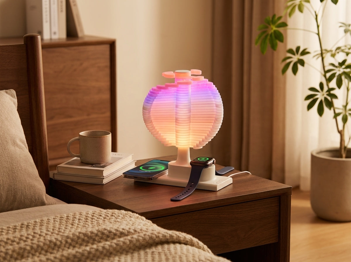 Spiral Tree Table Lamp with Wireless Charger lifestyle