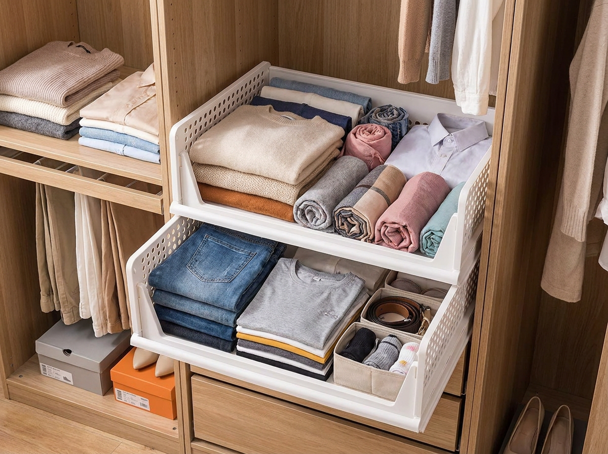 Stackable Plastic Drawer Closet Organizer lifestyle