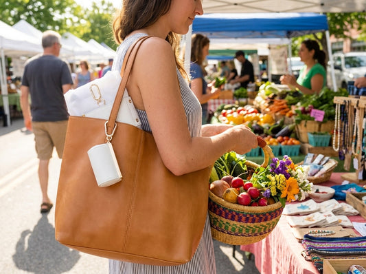 Mini Keychain Foldable Tote Bag lifestyle