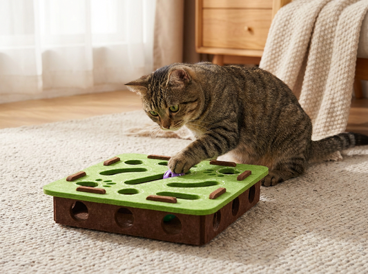Felt Interactive Cat Puzzle Toy Box lifestyle