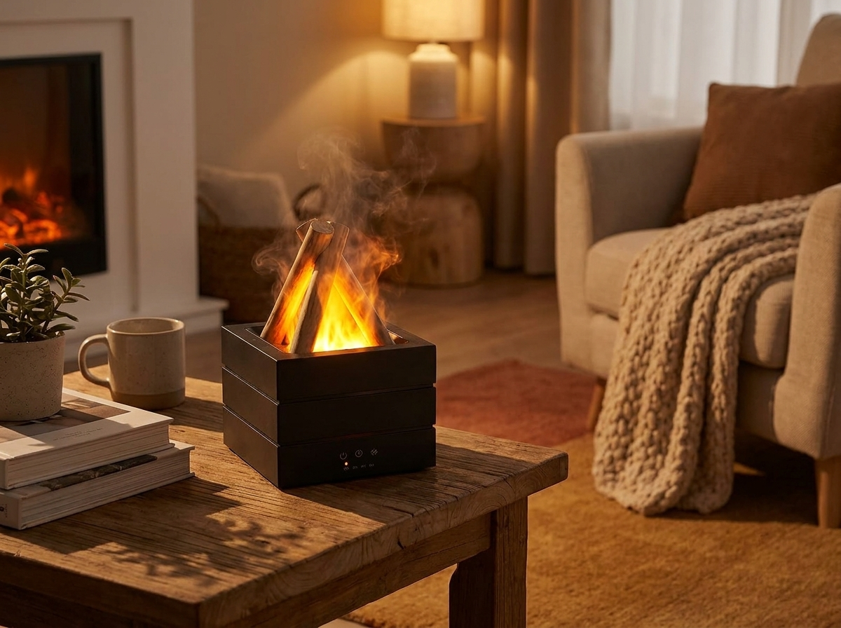 Realistic Flame Aroma Diffuser and Humidifier lifestyle