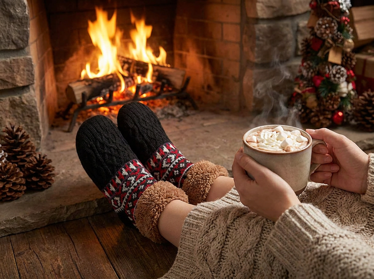 Snow Pattern Warm Socks lifestyle