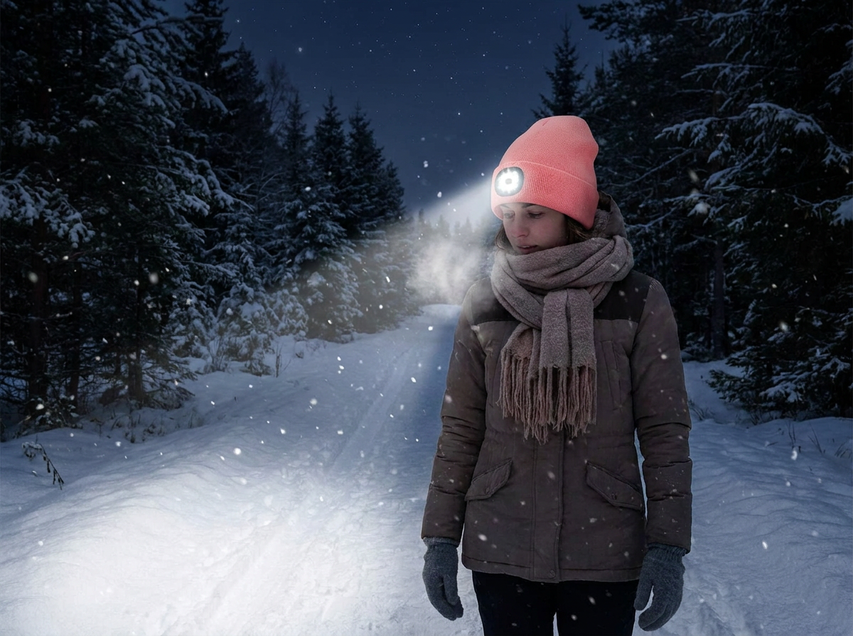 Rechargeable LED Beanie Hat lifestyle