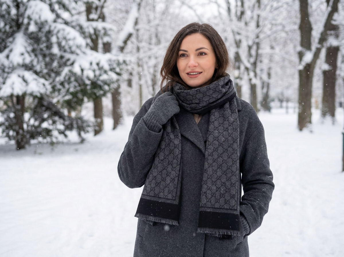 Luxury Cashmere Feel Winter Scarf lifestyle