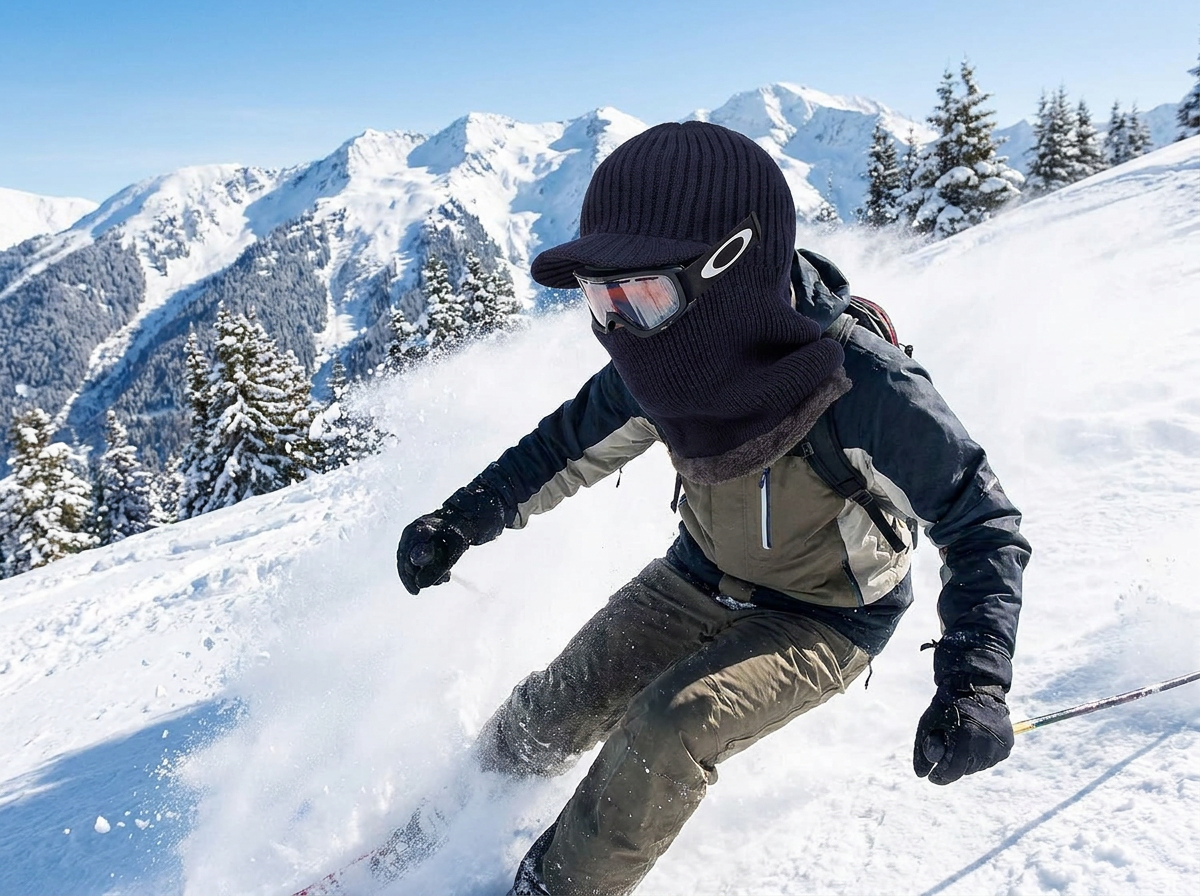 Knit Beanie Balaclava with Visor lifestyle