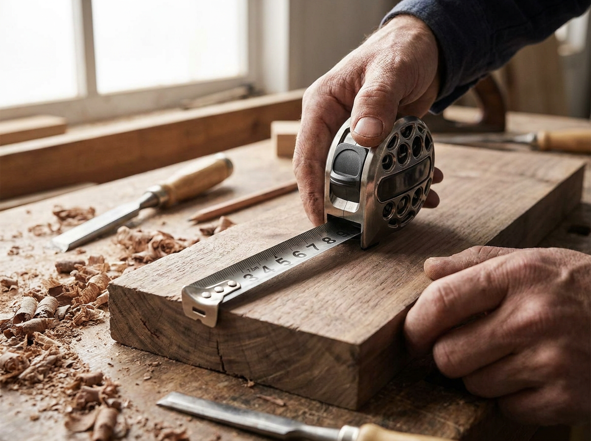 Carved Stainless Steel Measuring Tape lifestyle