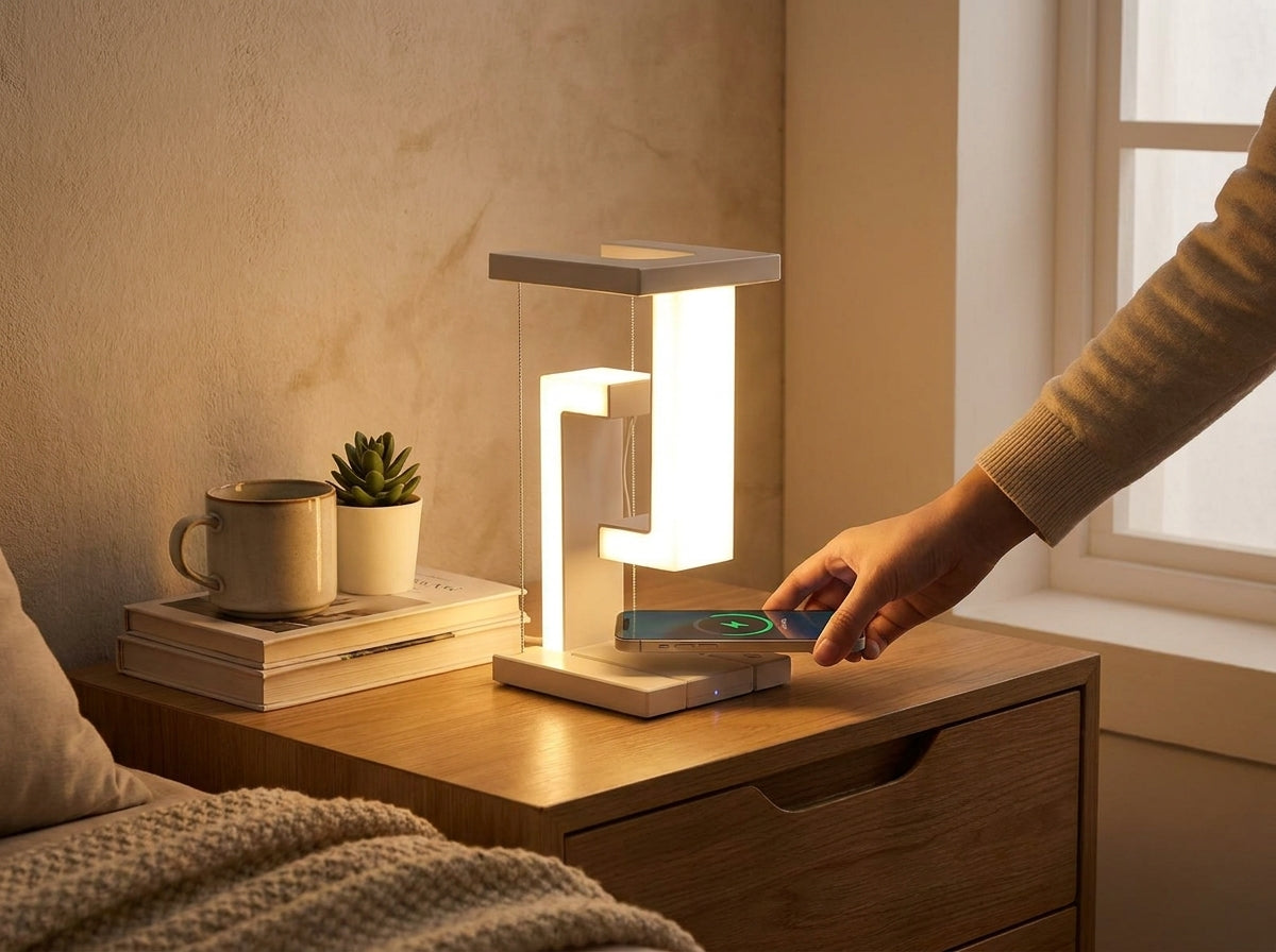 Floating Lamp with Wireless Charger lifestyle
