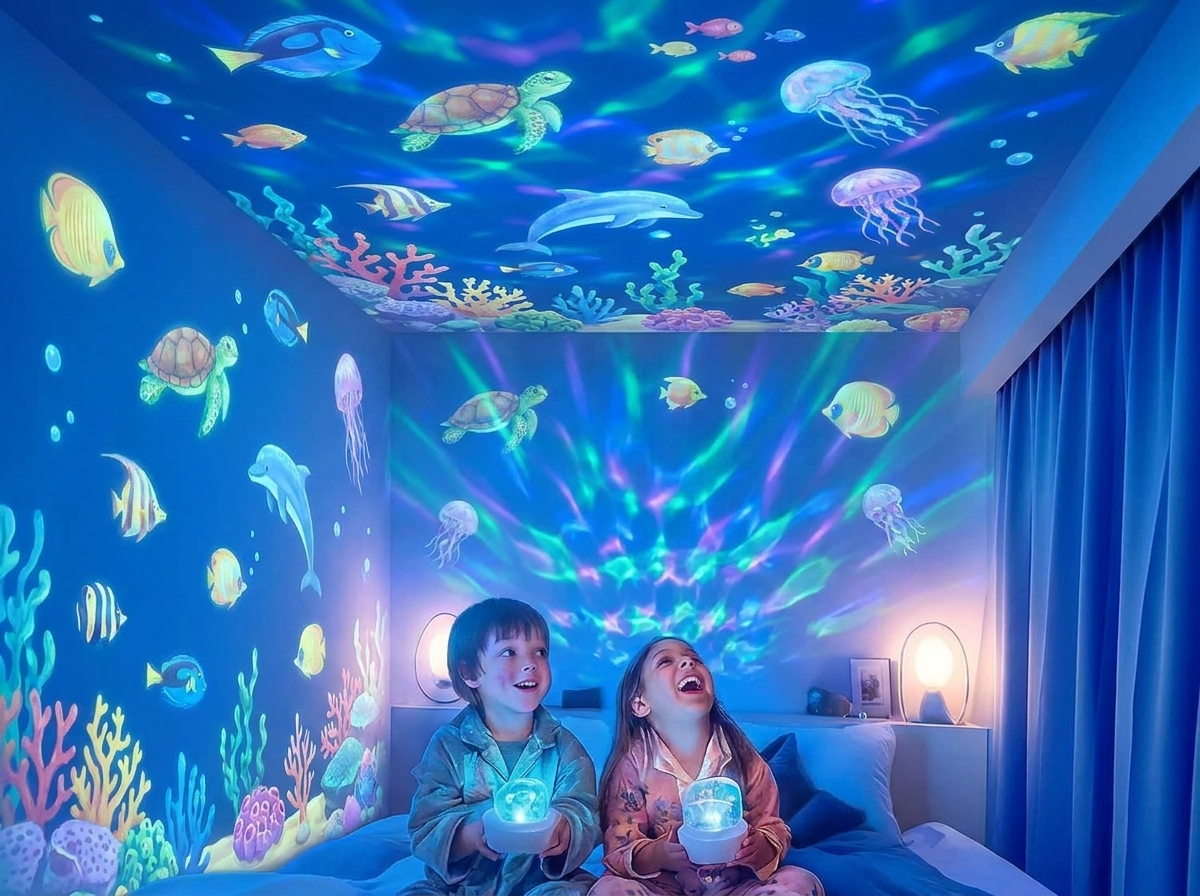 Children's Night Light and Ocean Projection Lamp lifestyle