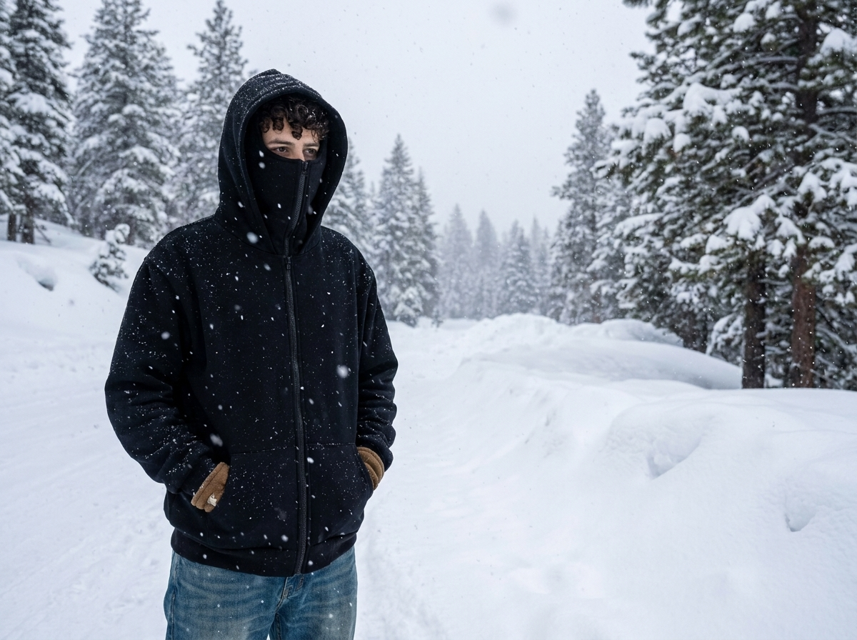 Unisex Full Zip Balaclava Hoodie lifestyle