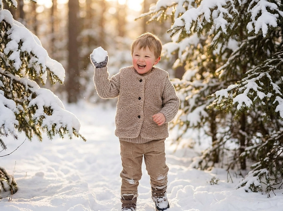 Kids Lamb Wool Winter Waist Coat lifestyle
