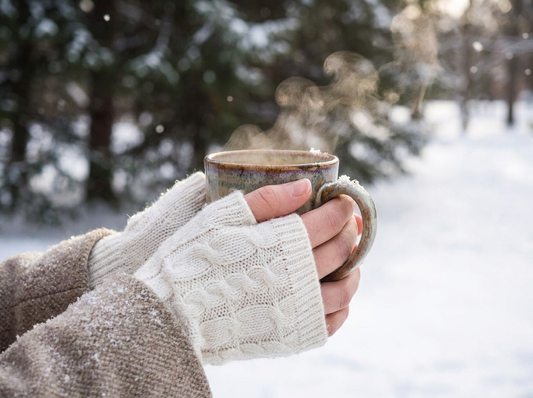 Knit Womens Winter Fingerless Gloves lifestyle