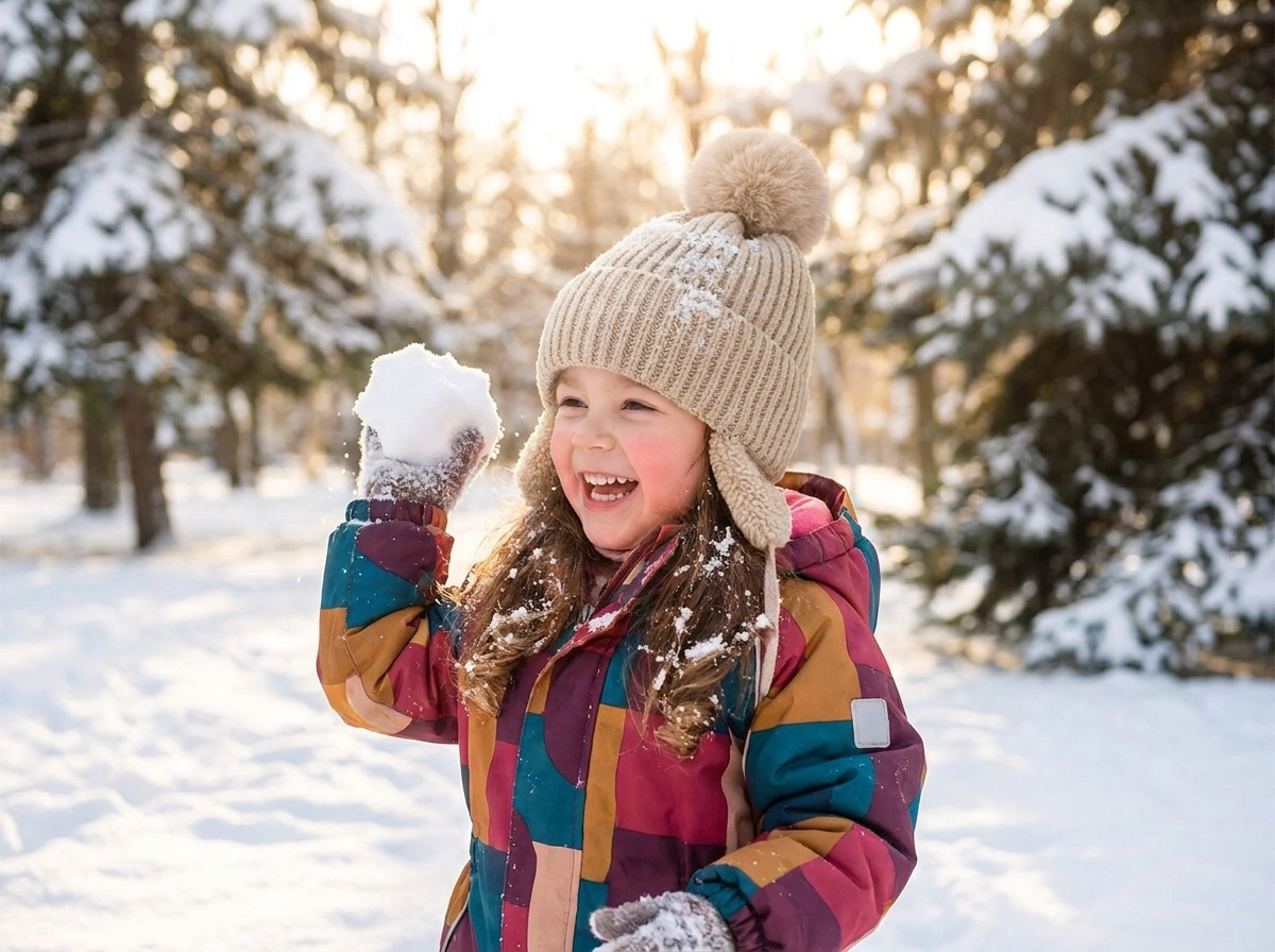 Kids Knit Beanie Winter Hat with Earflaps lifestyle