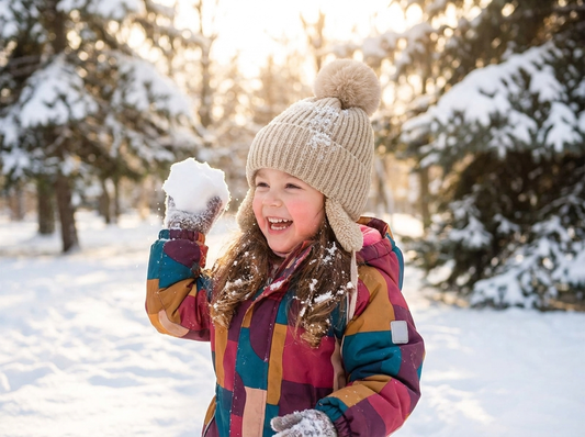 Kids Knit Beanie Winter Hat with Earflaps lifestyle