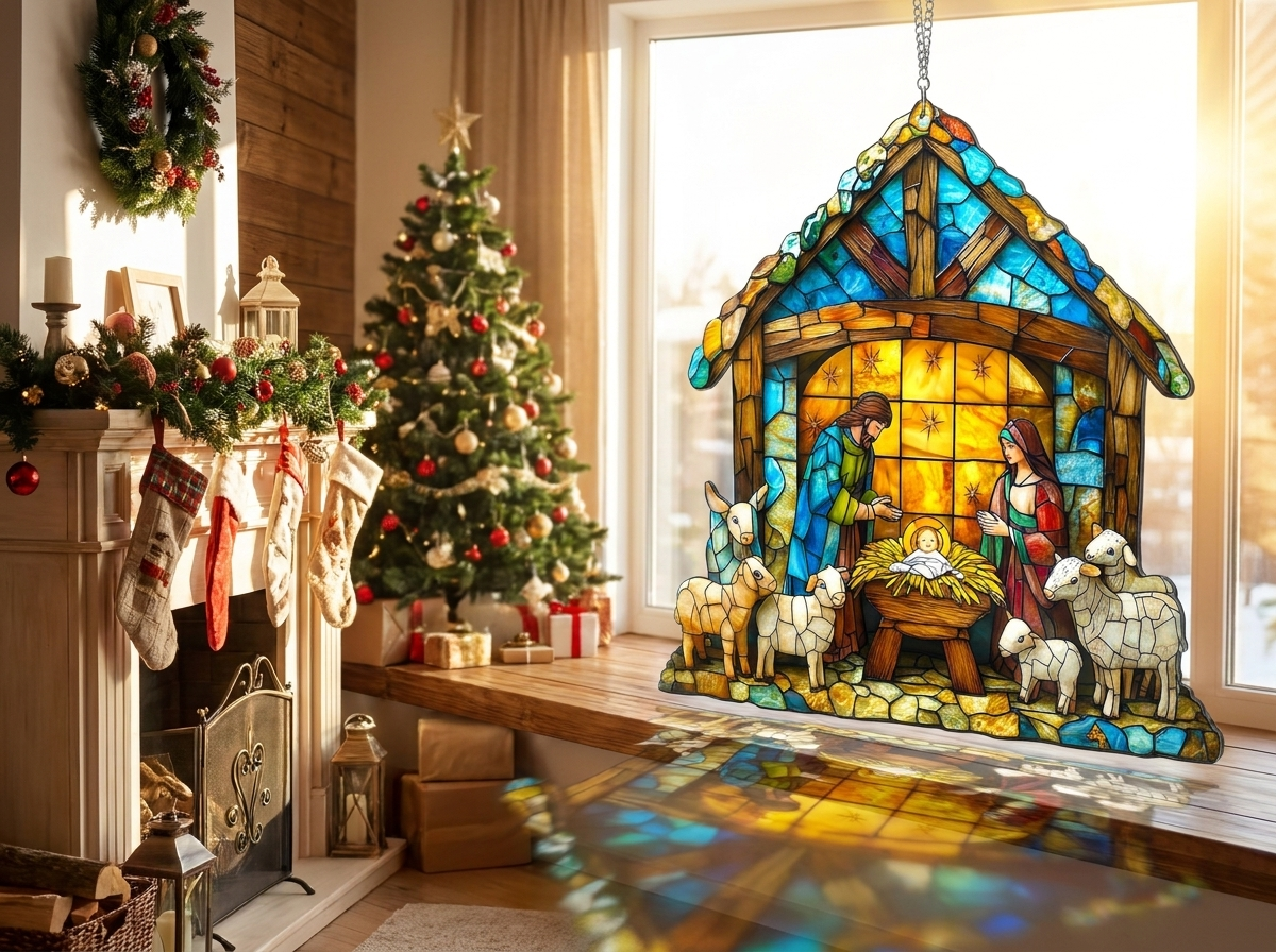 Nativity Scene Suncatcher lifestyle