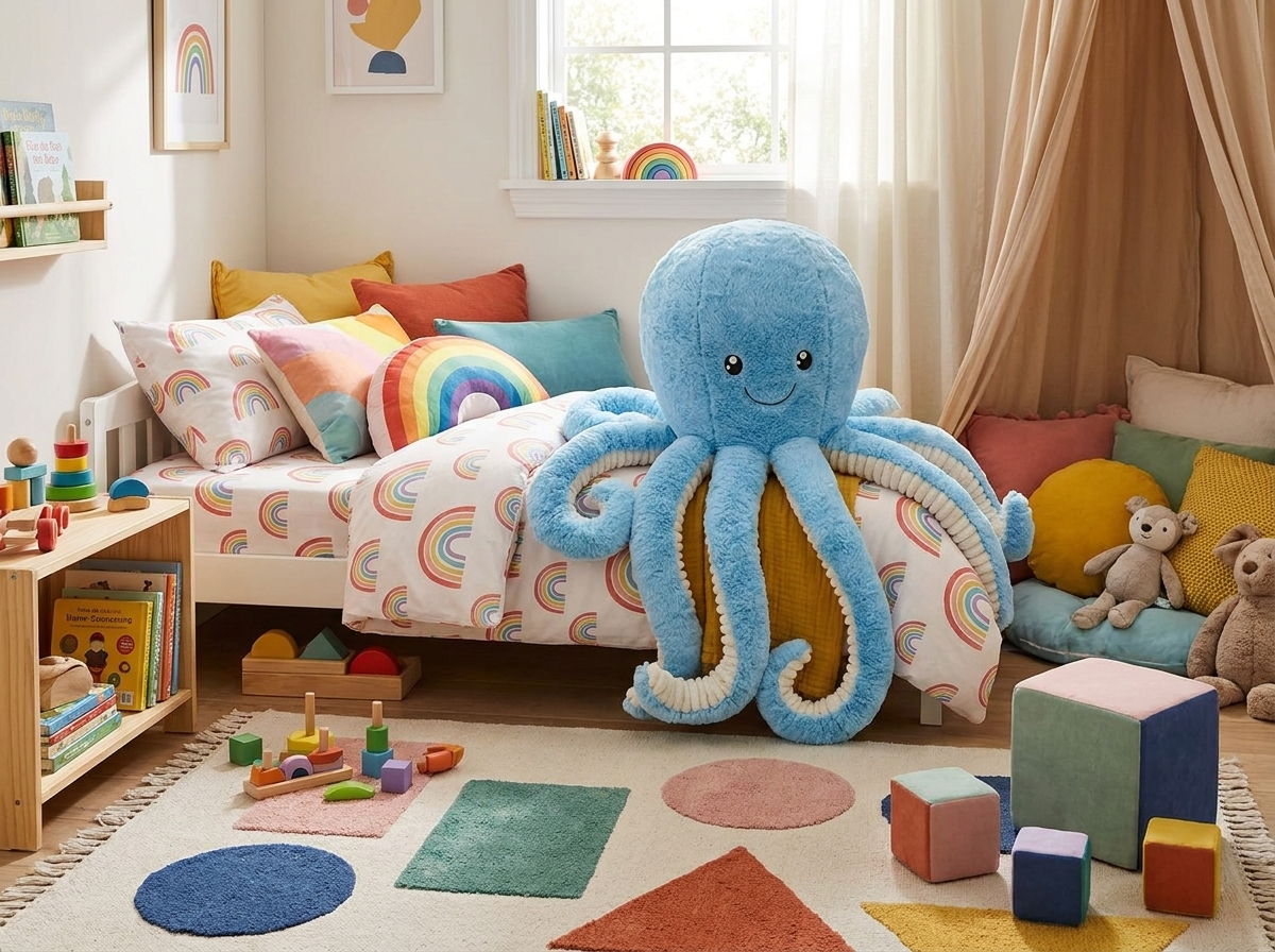 Giant Octopus Plush Stuffed Animal lifestyle