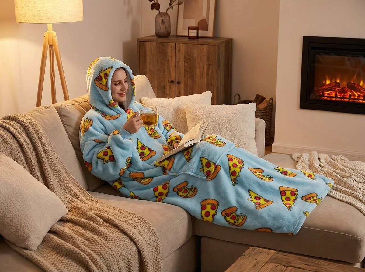 Long Wearable Blanket Hoodie lifestyle