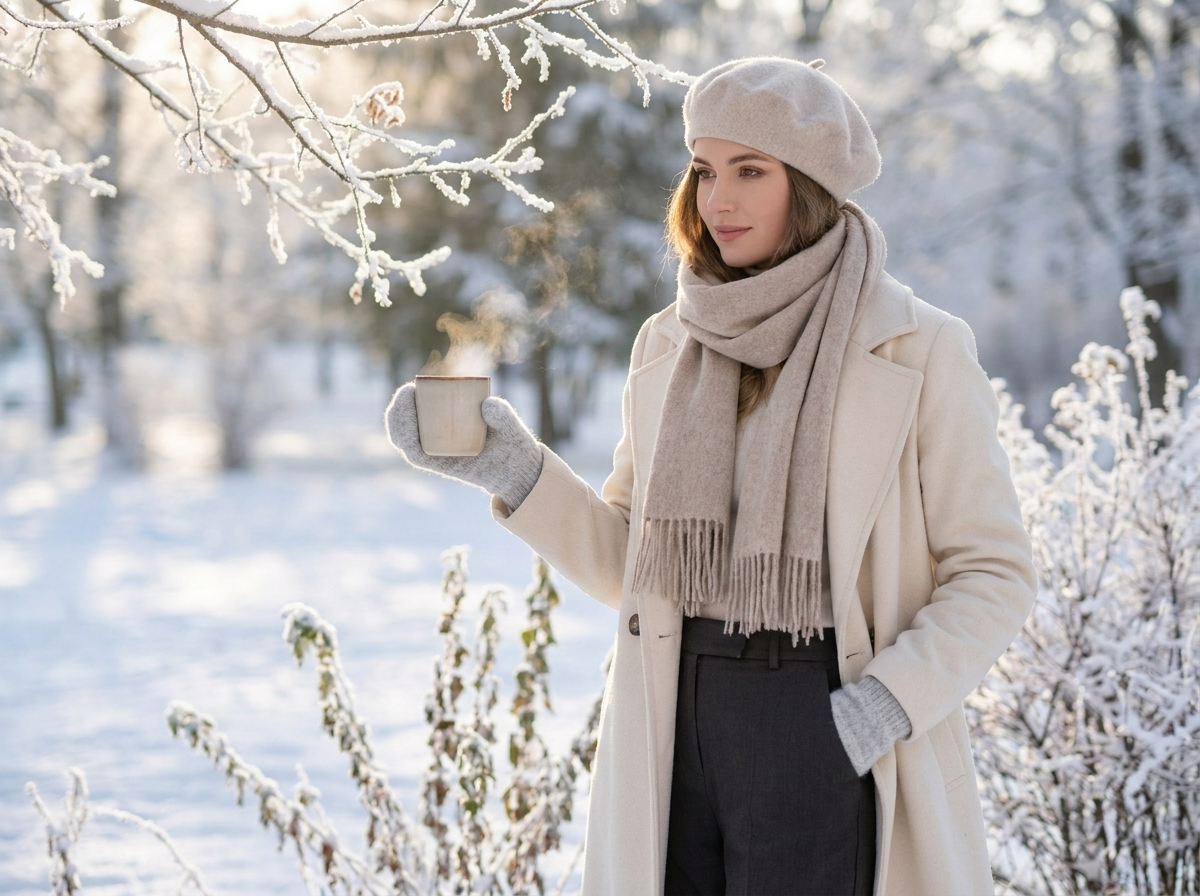 Cashmere Knit Mittens lifestyle