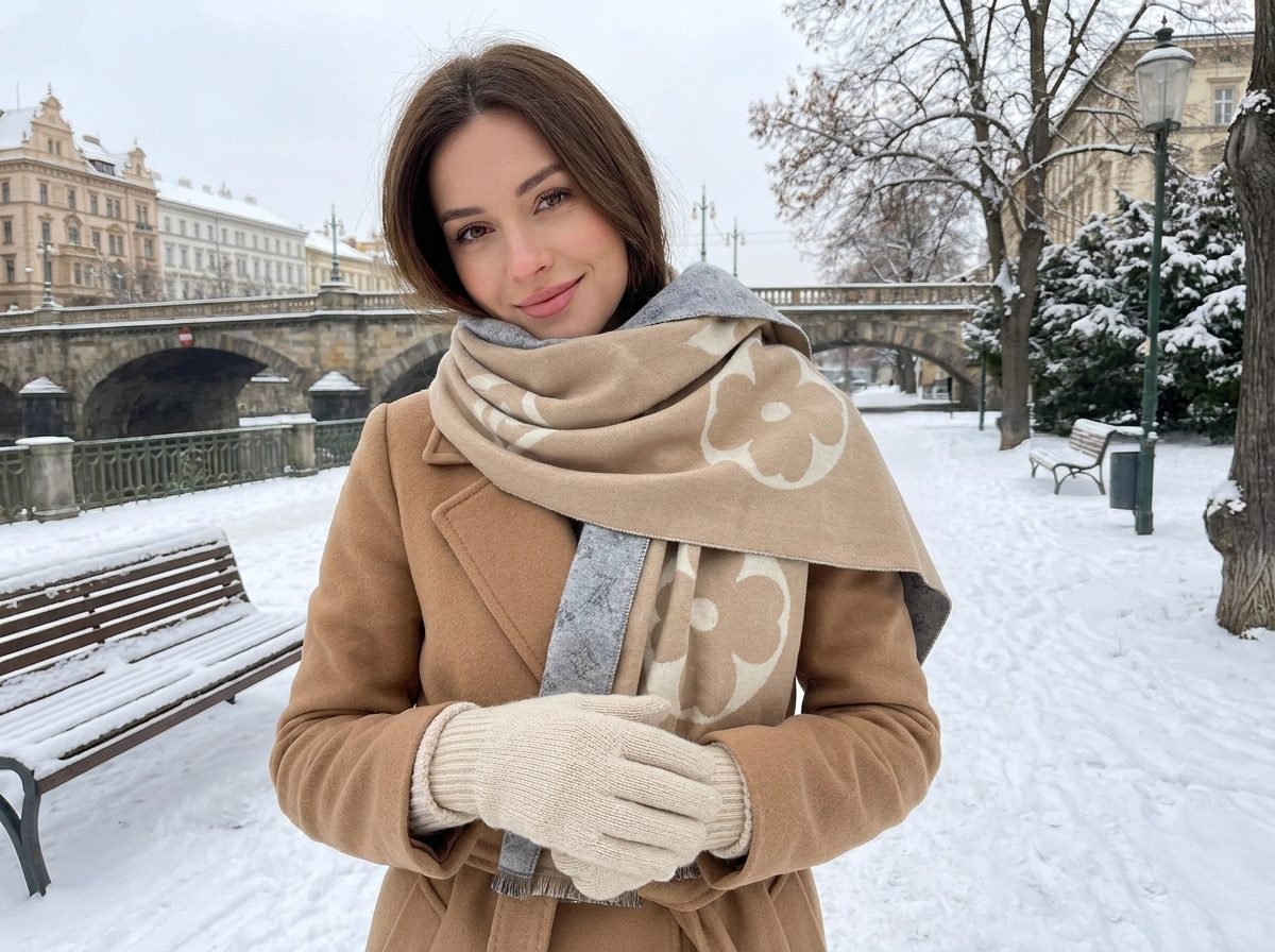 Luxury Faux Cashmere Winter Scarf lifestyle
