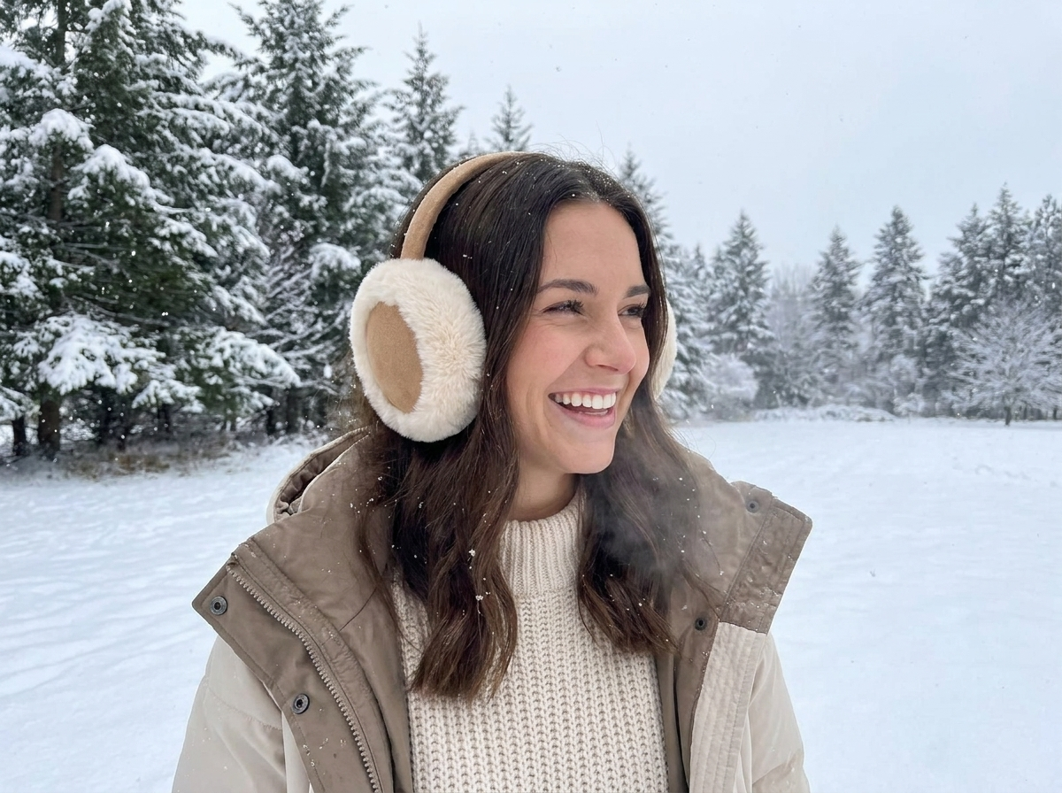 Plush Ear Muffs Winter Headband lifestyle