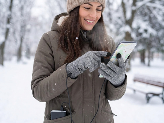 USB Touchscreen Heated Gloves lifestyle
