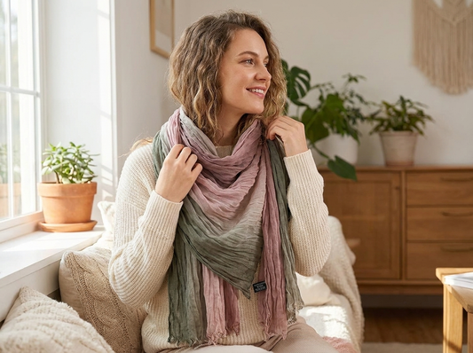 Soft Gradient Cotton Shawl lifestyle