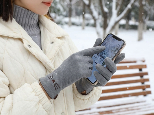Cat Touchscreen Winter Gloves lifestyle