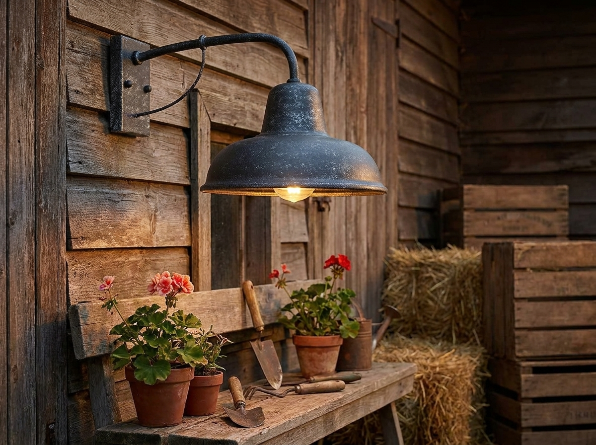 Antique Vintage Barn Light lifestyle