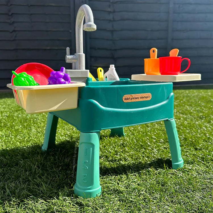 Children's Play Kitchen with Flowing Water Feature